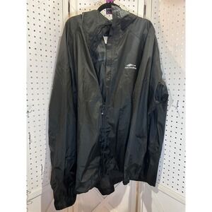 Grundens Mens Black Lightweight Hooded Rain Jacket Water Repell Size 5X Fishing